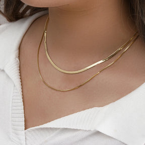 Colar Duplo Dourado 18K