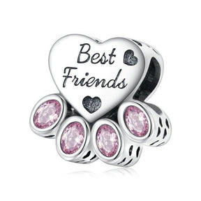 Berloque Charm Best Friends Patinha Prata - Labela - Loja Online