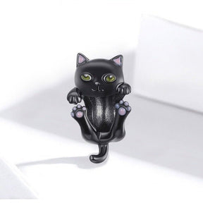 Berloque Prata Cute Black Cat - Labela - Loja Online